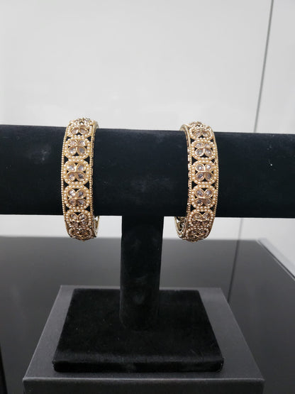 Exquisite Gold-Toned Kundan Bangles for Women - Perfect for Formal Occasions