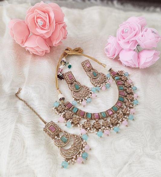 Regal Bridal Necklace Set in Various Colors - Perfect for Your Wedding